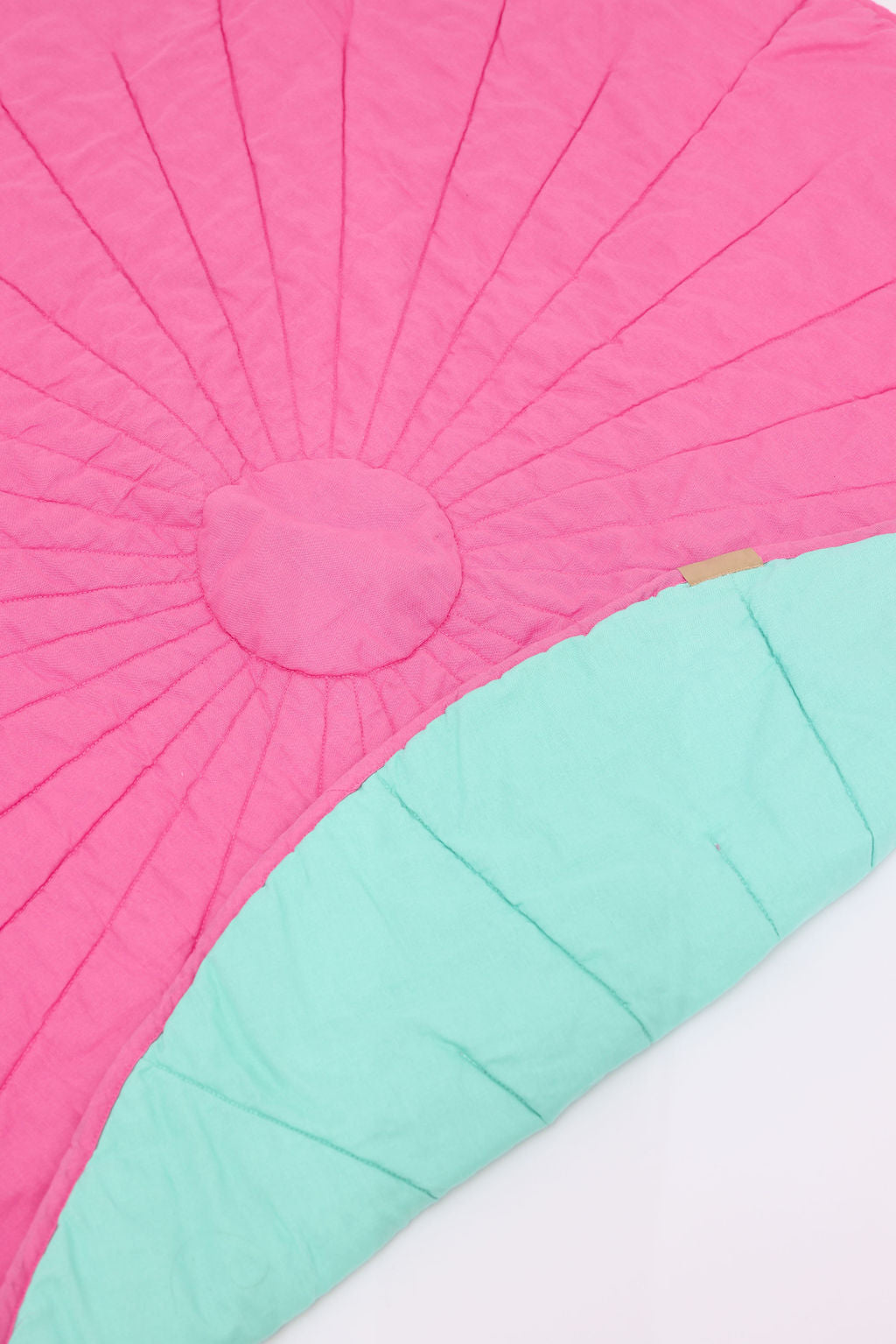 Pink Robin/Hummingbird - Linen Quilted Playmat